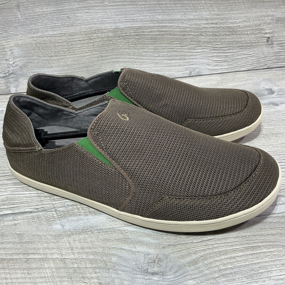 Olukai Nohea Mesh Slip Ons Mustang Lime Peel Comfort Fit Mens Size 14 1018813AP